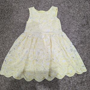 4t girl yellow lace dress scalloped spring Easter Summer